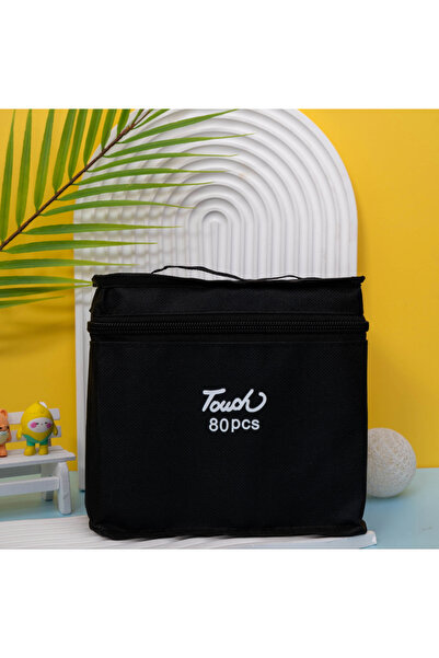Touch Marker Çift Taraflı 80 Renk Profesyonel Kalem Seti, Taşımalı Çantalı Premium Marker Keçeli Kalem