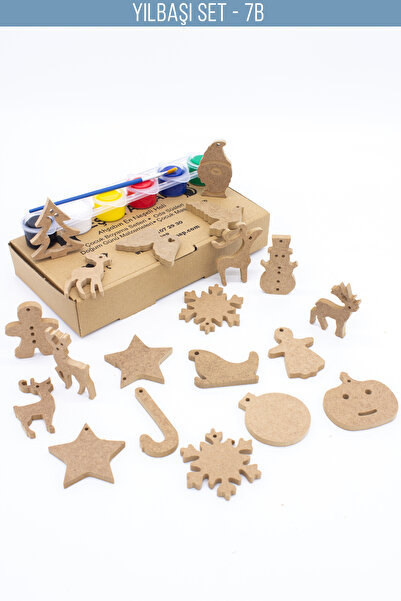 na neşeli ahşap Yılbaşı süsü çocuk okul öncesi etkinlik Yılbaşı ağacı dekoru ...