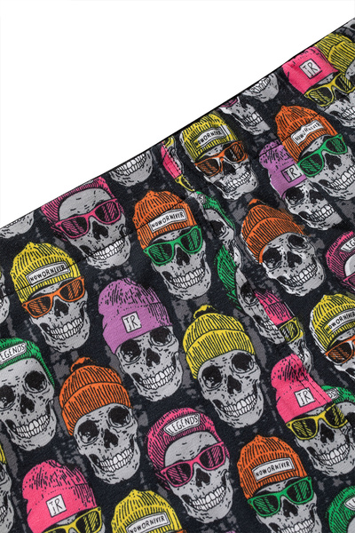 Steve Wolls Ανδρικό μονό μπόξερ με μοτίβο ανθρακί κρανίο - 23400