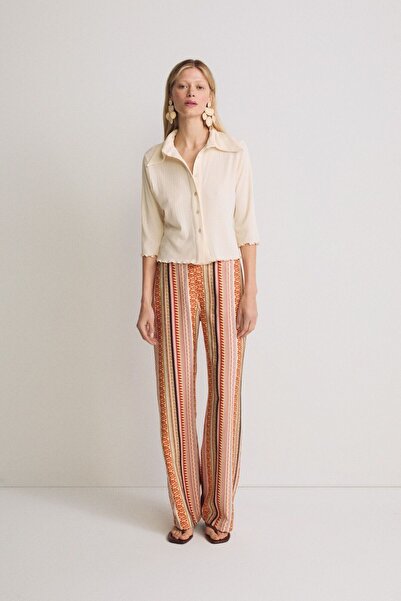 Pilea Σορμπέ με έθνικ σχέδια παντελόνι palazzo