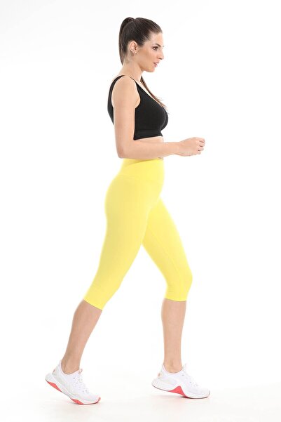 LIWITS Toparlayıcı Inceltici Ekstra Yüksek Bel Diz Altı Likralı Naylon Tayt Push Up Özellikli Fit Gösterir