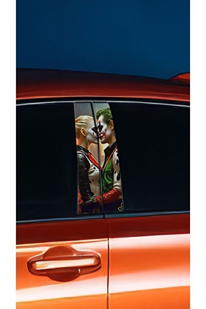 YENİ CREATİVE Araç Kapı Direk Kaplama Folyosu Joker Desenli (SAĞ SOL TAKIM) (2 ADET) - 22x50 Cm