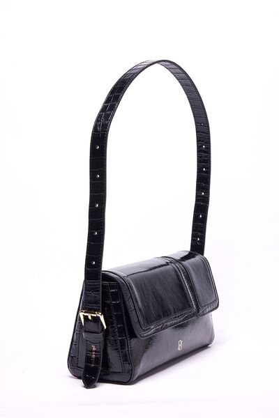 Pilea Siyah Çift Gözlü Deri Çanta - Dayanıklı Ve Lüks - My -