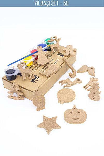 na neşeli ahşap Yılbaşı süsü çocuk okul öncesi etkinlik Yılbaşı ağacı dekoru ...