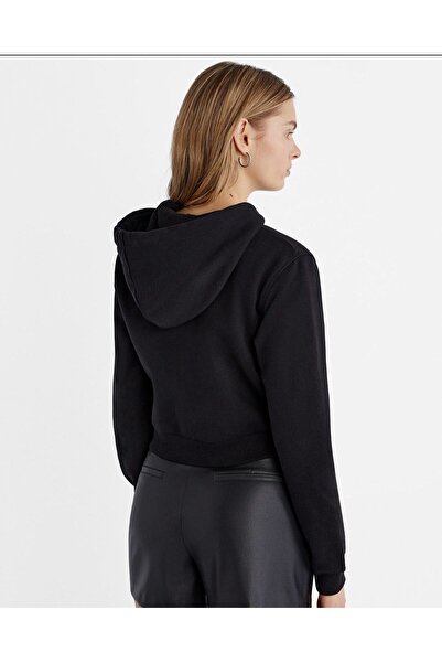 AFROGİYİM Oversize Women's Crop Cardigan - Hooded Elastic and Zippered