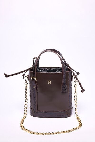 Pilea Lüks Ve Rafine Stil Gold Zincir Detaylı Deri Silindir Omuz Çantası - My -