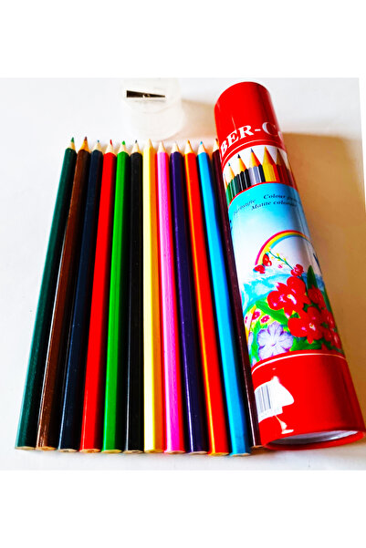 Modellino Metal Kırmızı Kutulu Fiber - Colour 12'li Tam Boy Tüplü Kuru Boya -...