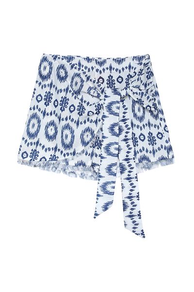 Quzu Fusta Scurta Cu Motiv Natural - Cu Detaliu Cravata