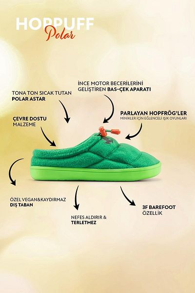 HOPFRÖG Παιδικά παπούτσια Hoppuff Polar Green Barefoot