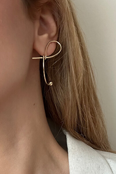 New Obsessions Altın Kaplama Minimalist Toplu Düğüm Çivi küpe