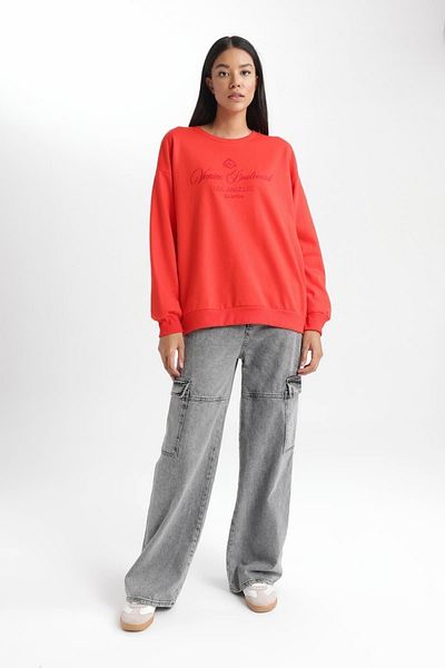 DeFacto Tenká mikina Relax Fit Crew Neck B1714ax23au