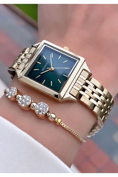 Homies Brand Gold Color Waterproof Women's Wristwatch - With Bracelet Gift