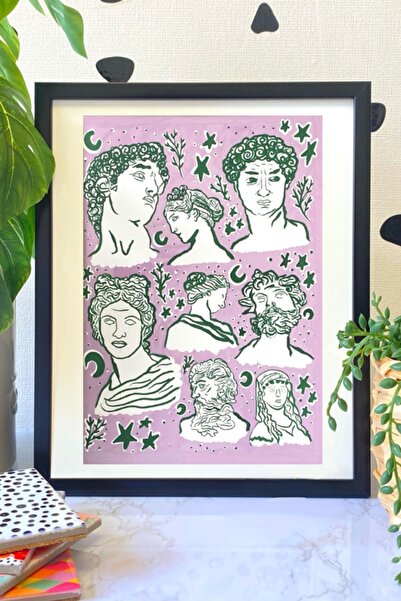 Hello Melody Design Εκτύπωση από τη συλλογή "GREEK GODS" - Με μαύρο πλαίσιο
