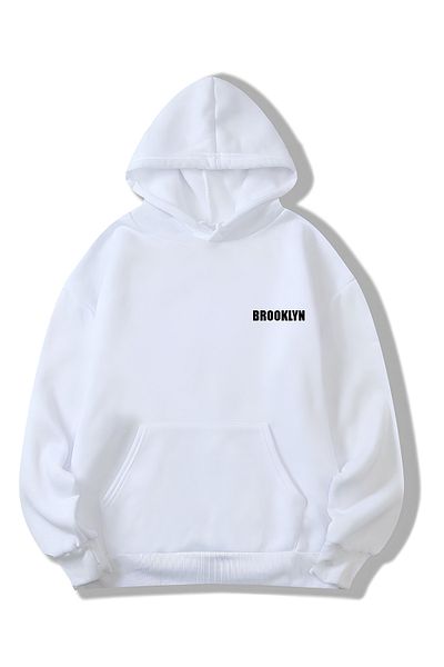 Revasser Φούτερ BROOKLYN Unisex Oversize Βαμβακερή κουκούλα - Πολύχρωμη και ειδική στάμπα