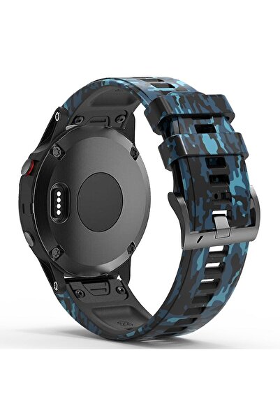 Markacase Garmin Fenix 6 -6 Pro (22MM) Kamuflaj Silikon Saat Kordonu