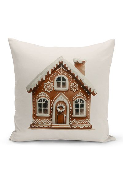 Bertille Home New Year Series - Double Sided Digital Printed 4-Piece Throw Pillow Cover Set (Christmas Christmas Cushion Cover)