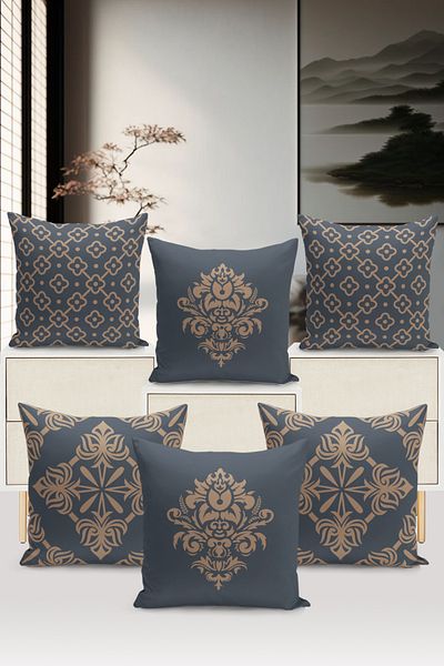 Bertille Home Set de 6 huse de pernă - fețe duble, imprimate digital, seria clasică