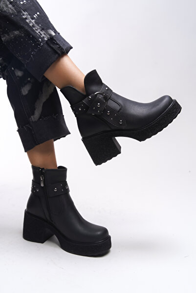 Riccon Černé boty na podpatku Kriendes - 00122278 Texturovaná kůže