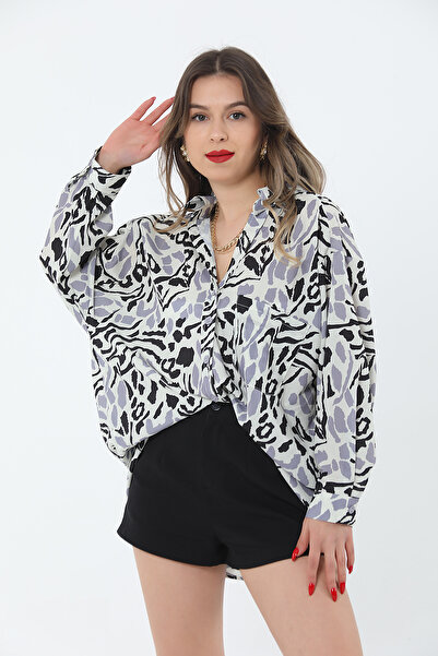 Pattaya Women's Patterned Oversize Shirt P24s191-0603