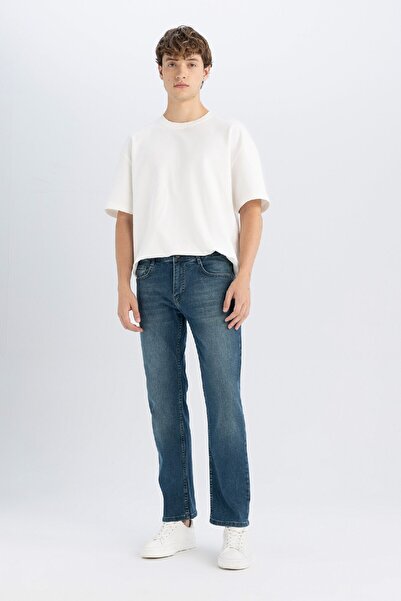 DeFacto Sergio Regular Fit Normal Bel Boru Paça Düz Paça Jean Pantolon R9026AZ24AU