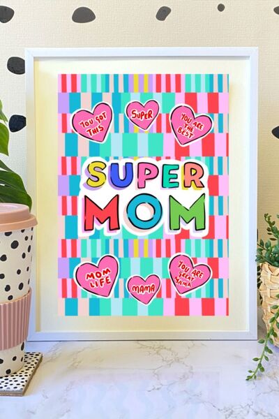 Hello Melody Design Εκτύπωση "SUPER MOM " από την συλλογή Εκτυπώσεων - Με λευ...
