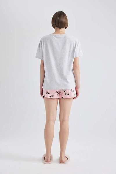 DeFacto Fall In Love Disney Mickey & Minnie Short Sleeve Shorts Pajama Set B3650axpn149