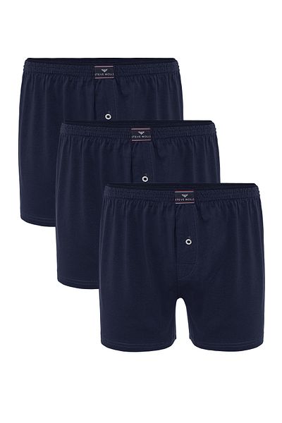 Steve Wolls Ανδρικά μποξεράκια 3 τεμαχίων Navy Blue - 23702