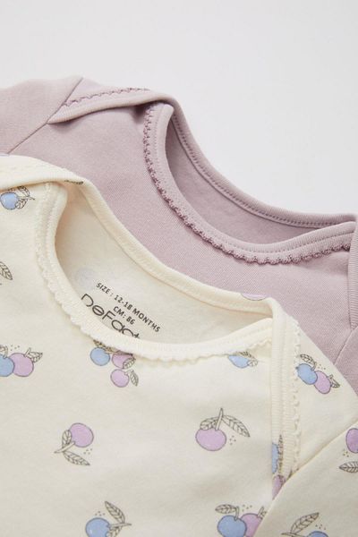 DeFacto Fruit Patterned Envelope Collar Baby Girl Body - 2-Piece Long Sleeve, Snap C2459A524Sp