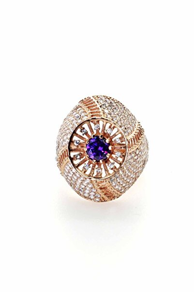 Necati Gün Osmanlı Modeli Ametist Taşlı Fantezi Gümüş Yüzük