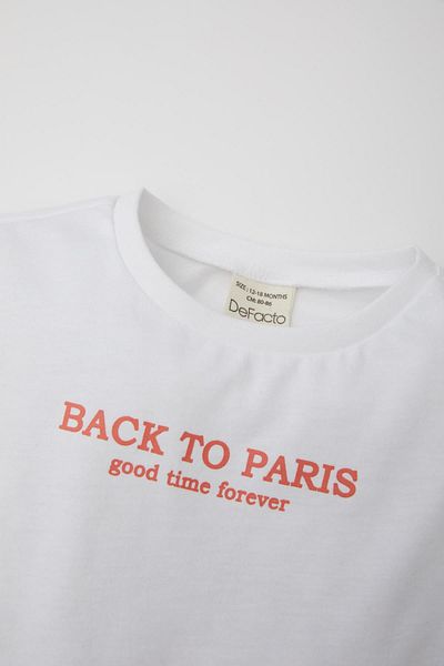 DeFacto Baby Girl - Crew Neck Printed Short Sleeve T-Shirt C0015A524Sm