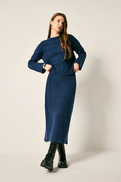 DeFacto Strickpullover-Tunika mit normaler Passform, Baumwolle, gestrickt, gemustert, B8398ax23wn