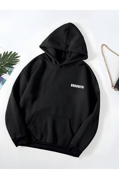 Revasser Φούτερ BROOKLYN Unisex Oversize Βαμβακερή κουκούλα - Πολύχρωμη και ειδική στάμπα