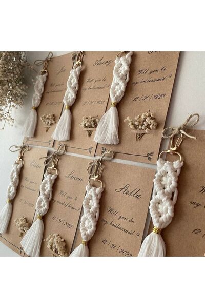 Es-Na Life Decoration Μπρελόκ Μακραμέ με 20 Κάρτες και Λουλούδια