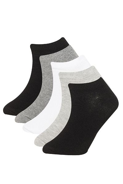 DeFacto Set of 5 Cotton Booties Socks for Boys - C8010A8Ns