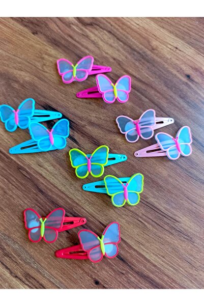 NİLZ 1 Pair Transparent Butterfly Figured Snap Buckle