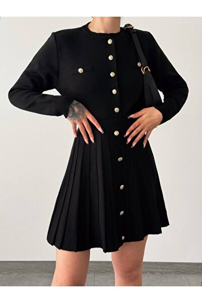 Tarzını Yansıt KÖTÖTT RÖVID SZOKNYA KARDIGÁN SZETT