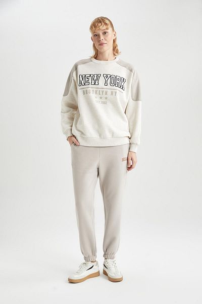 DeFacto Oversize Crew Neck Printed SweAtshirt - A9557ax23wn