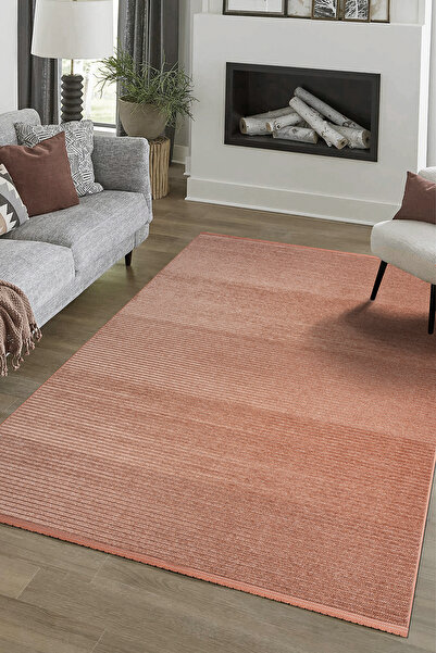 Colore Home Ada Kaymaz Taban Yıkanabilir Dokuma Taba Kiremit Kilim Yolluk 404