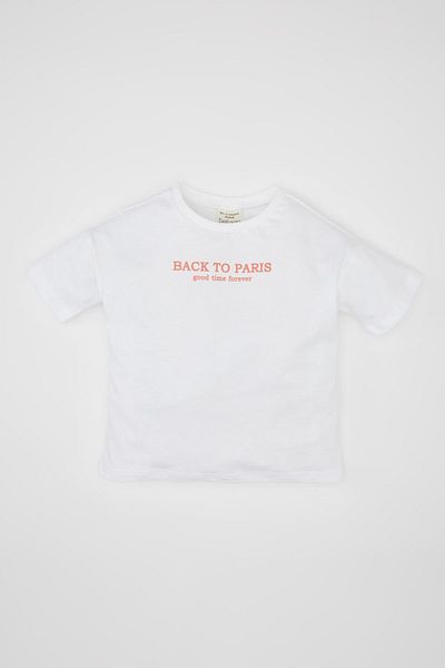 DeFacto Baby Girl - Crew Neck Printed Short Sleeve T-Shirt C0015A524Sm