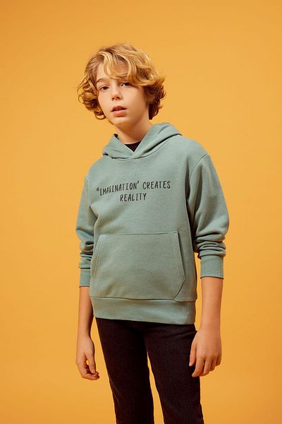 DeFacto Boy's Hooded Printed Sweatshirt - B5489A823Wn