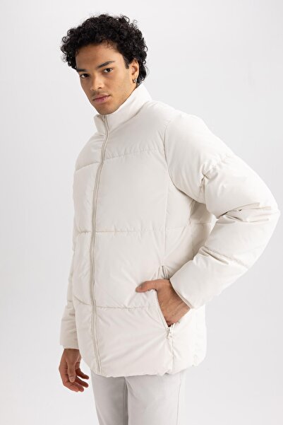 DeFacto Regular Fit Stand Collar Lined Puffer Jacket with Zipper Pockets A3665Ax23Wn