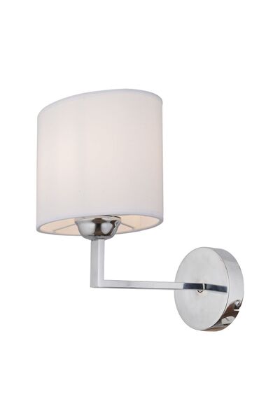 Apliqa Zadie Tekli Beyaz Şapkalı Krom Duvar Lambası Yatak Odası-yatak Başı-banyo Için Modern Aplik