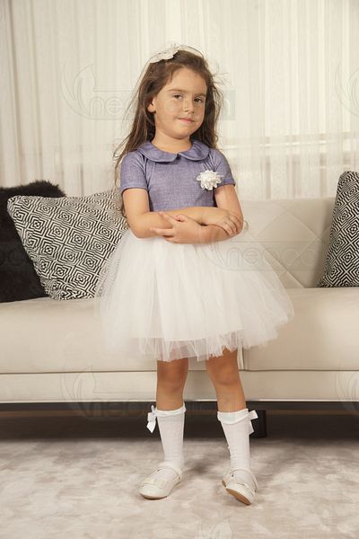 neocotton Baby Collar Tulle Girl's Dress - Tutu Skirt for Special Day and Nights