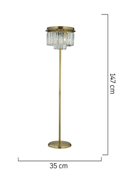 Apliqa Nilüfer Yuvarlak Eskitme Kristal Taşlı Modern Lüks Tasarım Metal Lambader