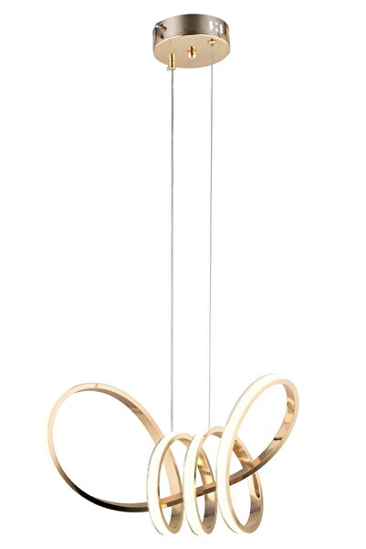 Apliqa Jayla Gold 3 Renkli 61 Watt Kristal Ledli Modern Oturma Odası Salon Sarkıt Avize