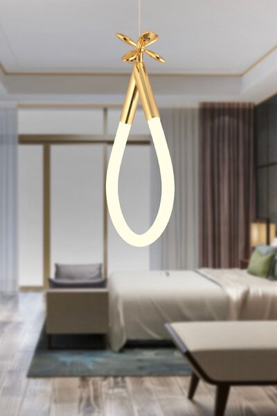 Apliqa Vojens Tekli Gold Ledli Kelebek Detaylı Modern Koridor, Yatak Odası Salon Sarkıt Led Avize