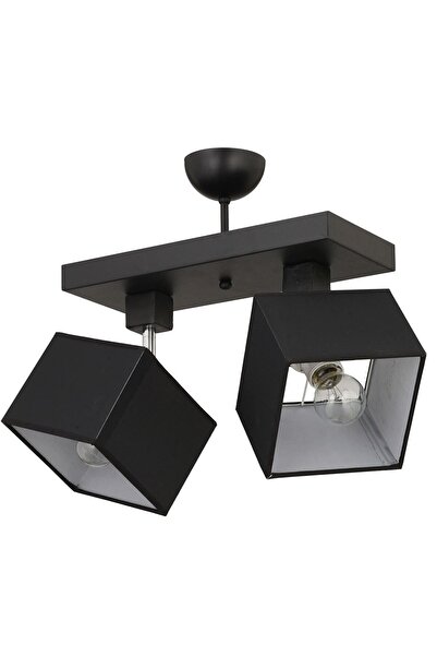 Apliqa Grande 2Li Siyah Modern Koridor Mutfak Salon Plafonyer Avize