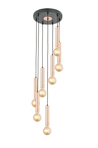 Apliqa Elisa 7Li Sarkıt Bakır Sarkıt Modern Genç Odası Mutfak Salon Sarkıt Avize