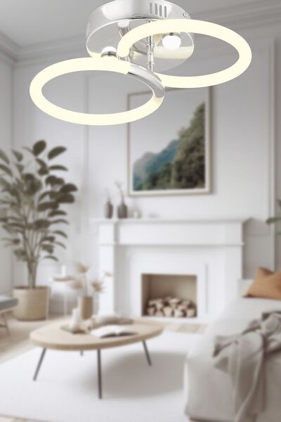 Apliqa Honos 2li Krom Plafonyer Led Avize