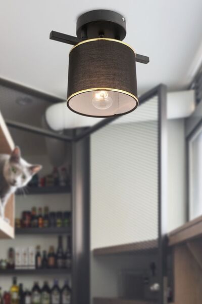 Apliqa Selina Tekli Siyah Modern Plafonyer Genç Odası Mutfak Yatak Odası Avize